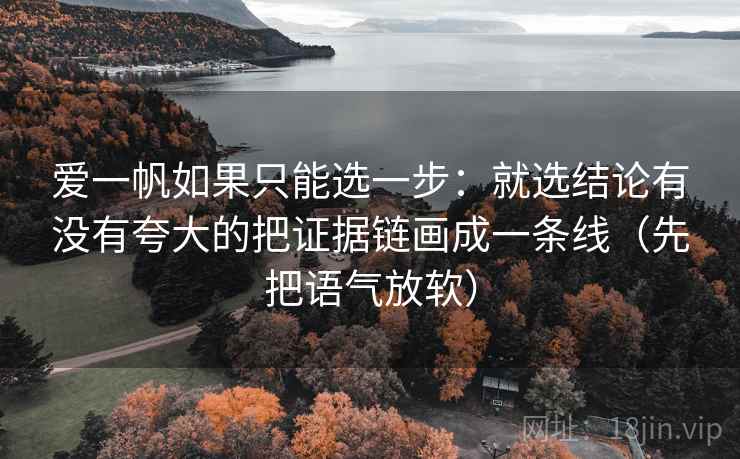 爱一帆如果只能选一步：就选结论有没有夸大的把证据链画成一条线（先把语气放软）